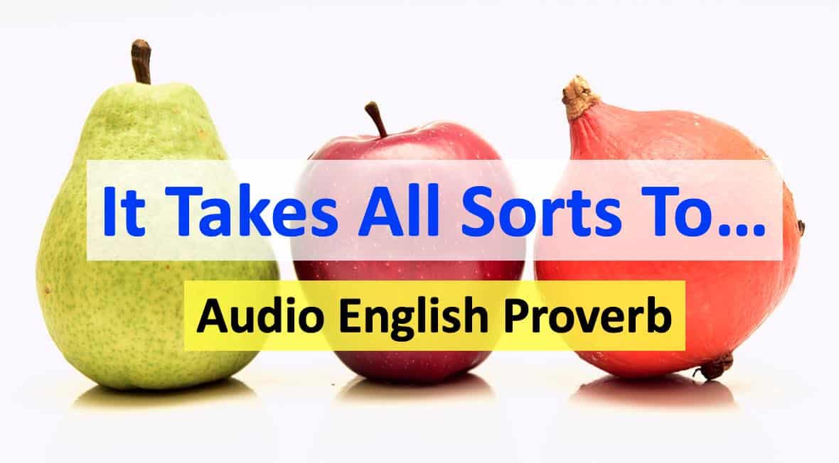 Free audio, English proverb. It takes all sorts to make a world.