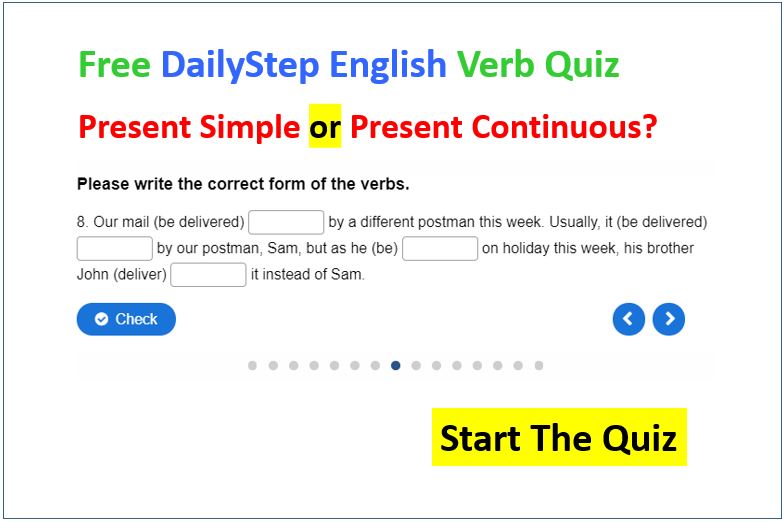 Present Simple or Present Continuous? Free English Verb Quiz