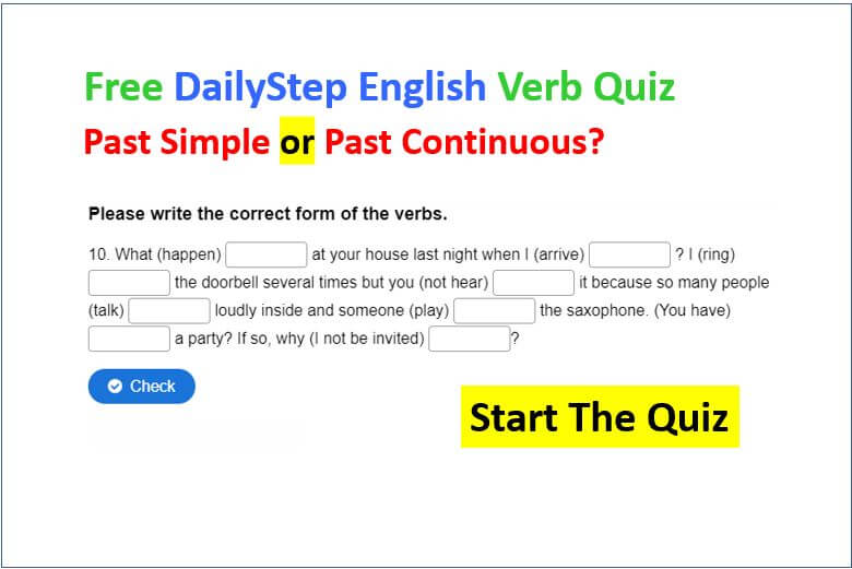 Past Simple or Past Continuous? Free English Verb Quiz